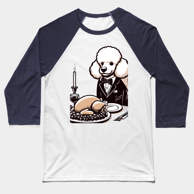 Poodle Thanksgiving Baseball T-Shirt by Graceful Designs